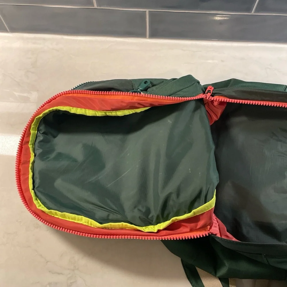Unisex - Forest Green Backpack with Tan Accents